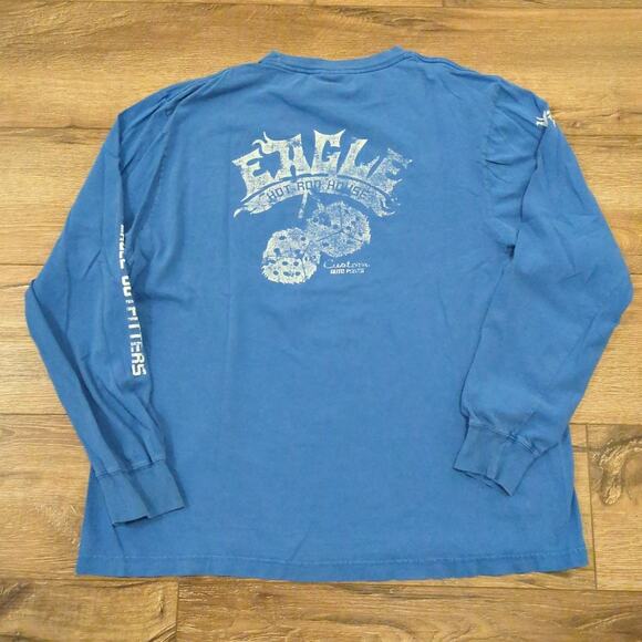 VTG American Eagle Men's Large Skater Spellout Dice Biker Auto Flames Punk Y2K - Picture 7 of 8